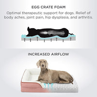 Bedsure L Plus Orthopedic Dog Bed for Large Dogs - Washable Dog Cat Bed Waterproof, L Plus Big Comfort Dogs Couch Sofa with Washable Removable Cover, Pet Bed with Nonskid Bottom, Pink, 38"