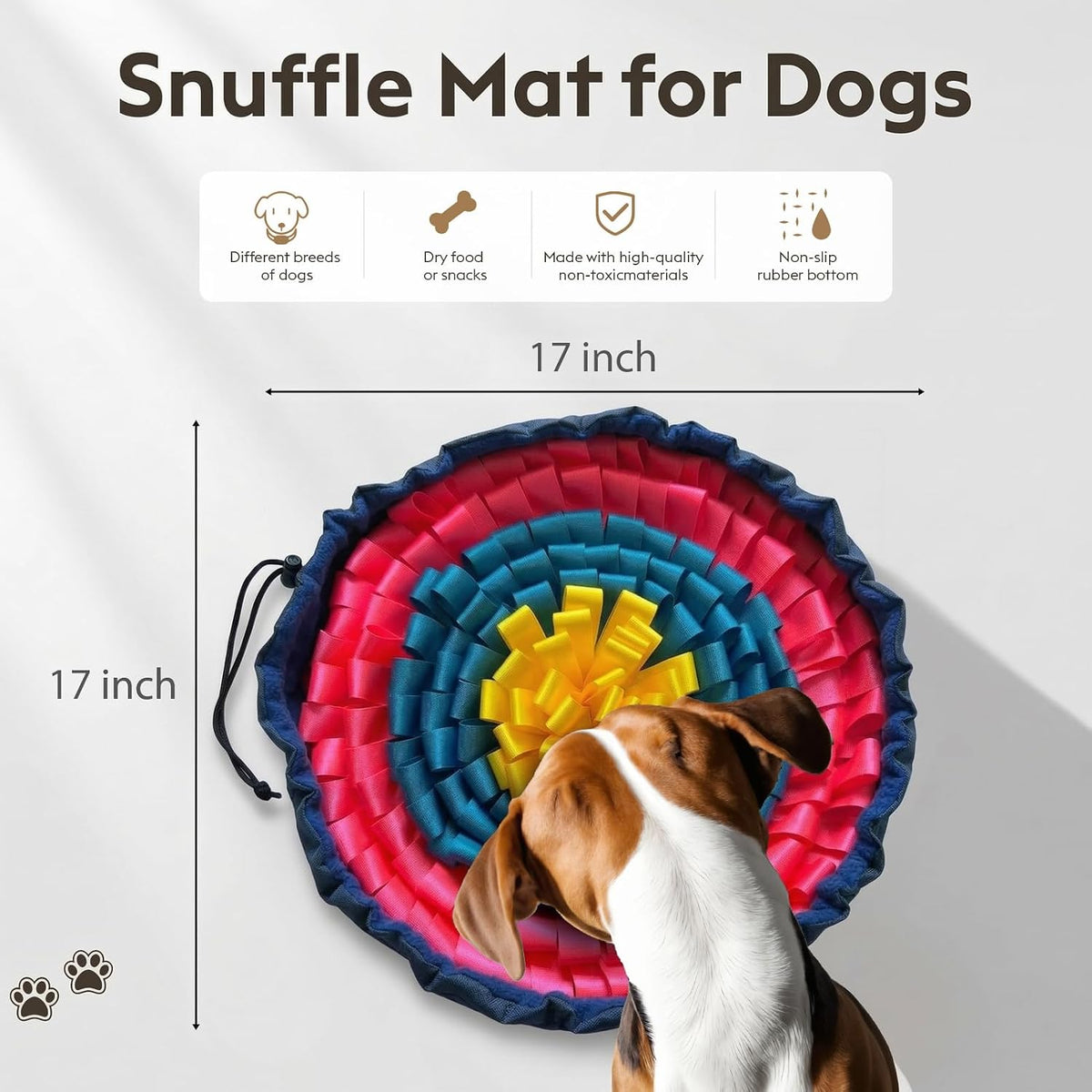 FunFurry Snuffle Mat for Dogs, Dog Puzzle Mat - Floral / 17" Bowl - image 2