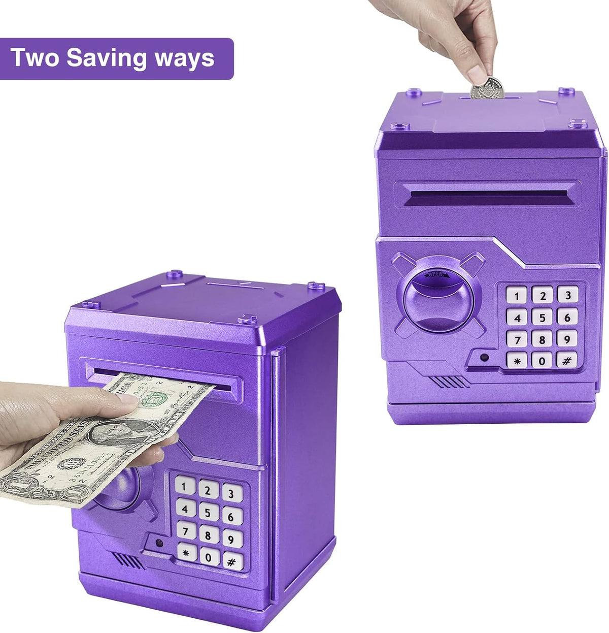 HUSAN rose gold electronic ATM piggy bank for kids with password keypad - view 17