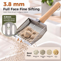 Cactus Cat Litter Scoop with Holder, 2 Replaceable Shovels - White / Full Face Fine Sifting (3.8mm) - image 4