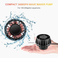 3400GPH Aquarium Wave Maker DC24V Power head with Magnetic Mounting,Wavemaker with Controller for 100-200 Gallon Fish Tanks