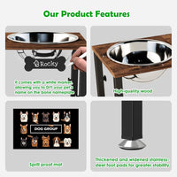 SHAINFUN Elevated Dog Bowls with Slow Feeder & Mat for Medium - Brown-3L - image 4