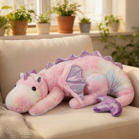 ARELUX Large 36in Cute Dragon Stuffed Animals Plush Toy Soft Matcha - Colorful Pink / 36inch - image 3