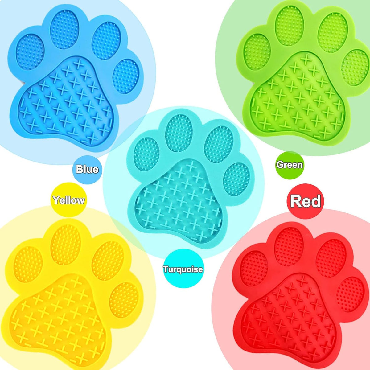 Dog Lick Pad, Dog Feeding Mats Slow Eating Pet Mat with Super Suction for Dogs Licking Peanut - Ocean Blue - image 4