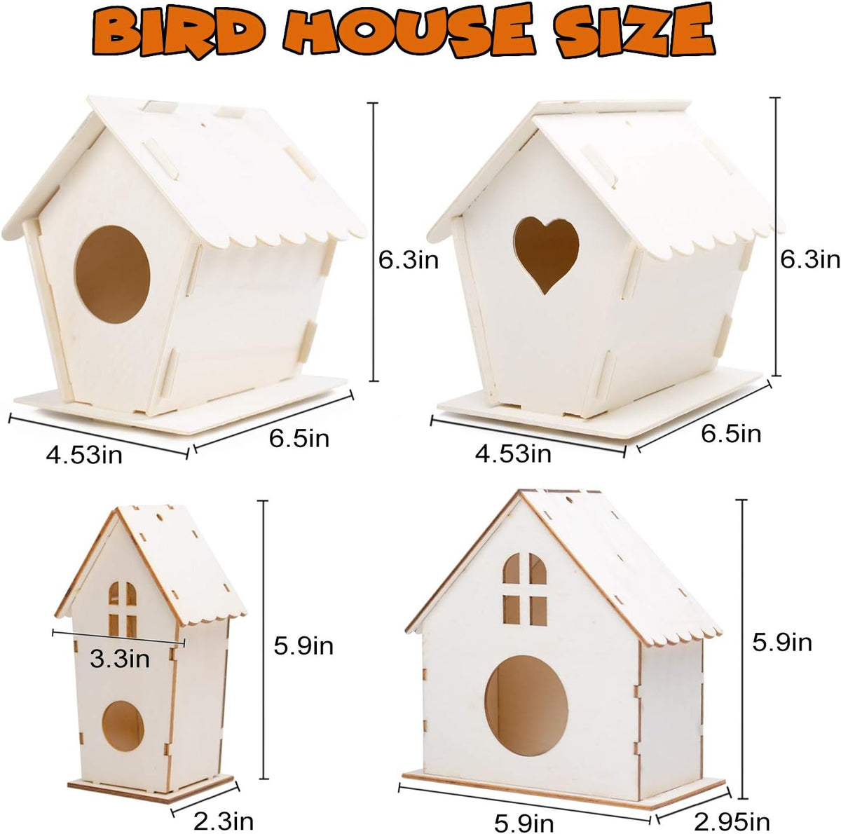 hapray 4 Pack Bird House Craft Kit - 4 Pack - image 3