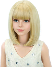 PATTNIUM kids dark blue short bob wig, synthetic with adjustable cap - view 29