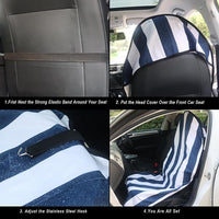 Car Seat Cover Protector Front Seats,for Gym Workout,Running,Swimming,Beach and Hiking,Waterproof Sweat Towel Bucket Seat Covers for Cars SUV Trucks (Blue Stripe, 1Pcs)