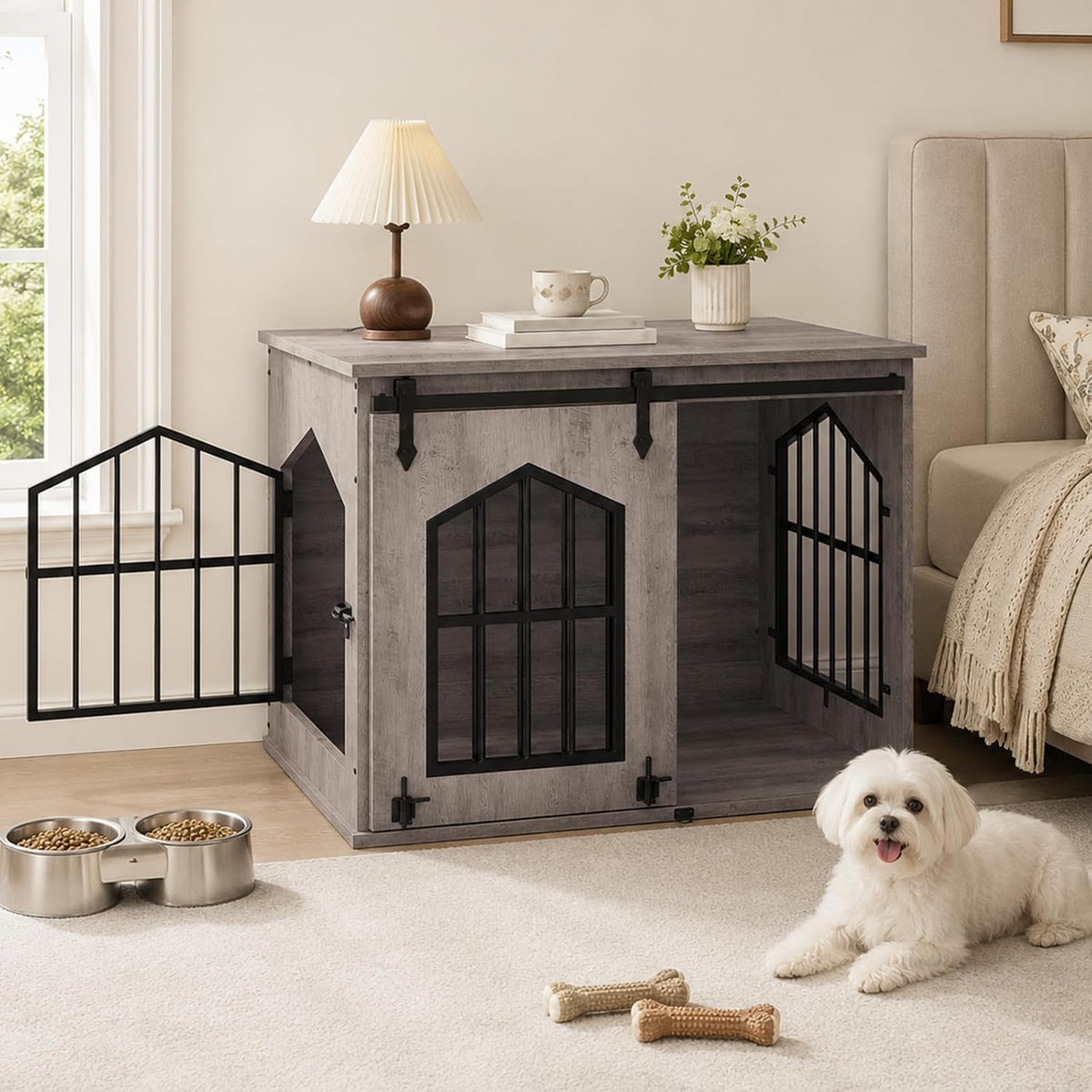 MAHANCRIS Dog Crate Furniture - Greige - image 2