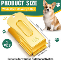 2 Pieces Brass Pet Training Clicker Signaling Cricket Clicker Metal Dog Clicker for Puppy Cats Trainer Pet Owners (Gold)