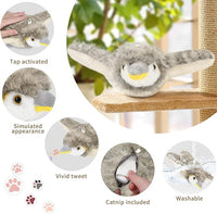 Cat Toys, Flapping Bird Cat Toy(No Flying), Interactive Catnip Toy with Springs & Catnip Bags, Chirping Noise Rechargeable Moving Wings Dog Cat Kitten Toys, Flappy Flying Pets Toy for Indoor