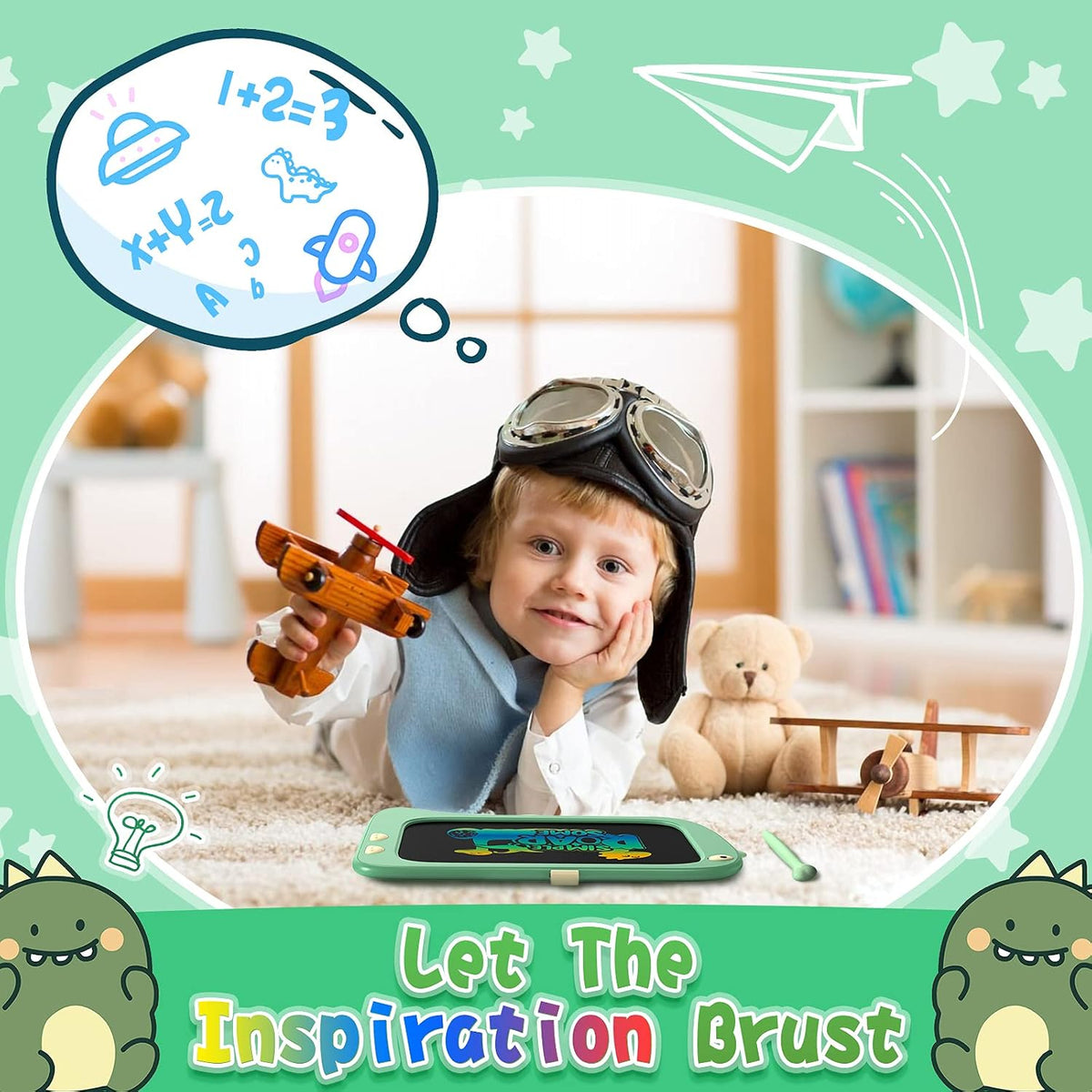 8.5 Inch LCD Doodle Board Tablet Toy - 8.5 Inch - Green - image 2