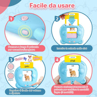 Spanish & English Talking Flash Cards for Toddler - Blue / Italian & English (224 Words) - image 4