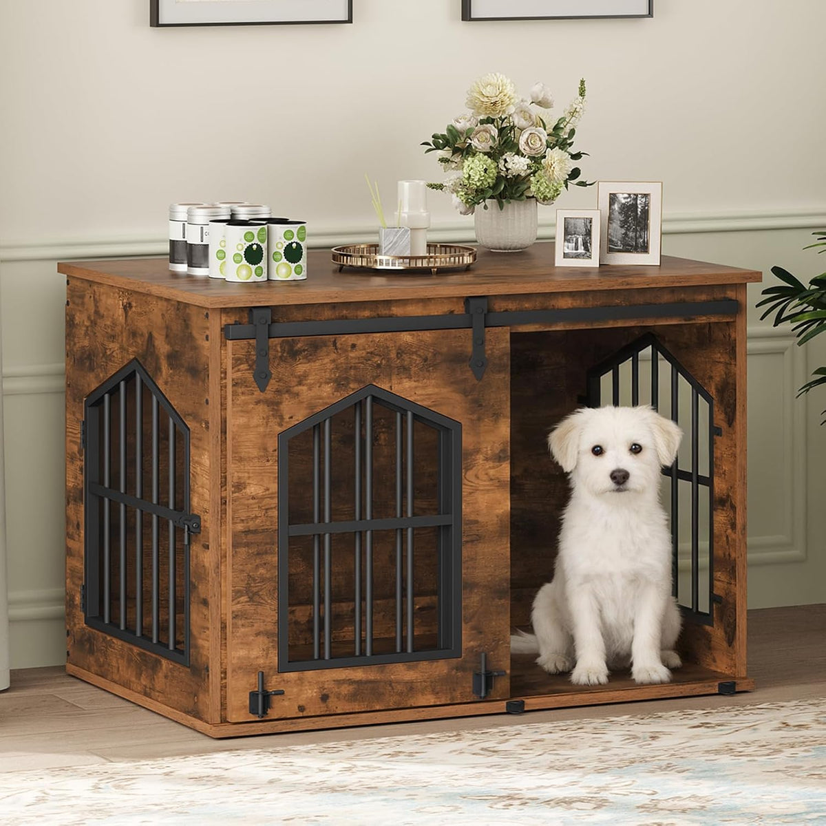 MAHANCRIS Dog Crate Furniture - Rustic Brown
