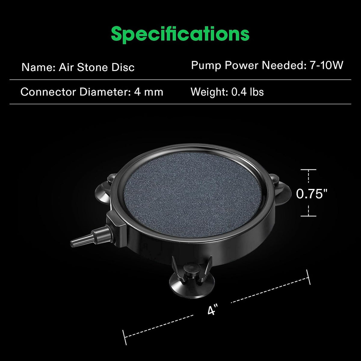 VIVOSUN 2PCS 4 x 2 in Large Air Stone for Aquarium, Air Pump – Essentials for Fish - 4 inch-Round (Pack of 2) - image 4