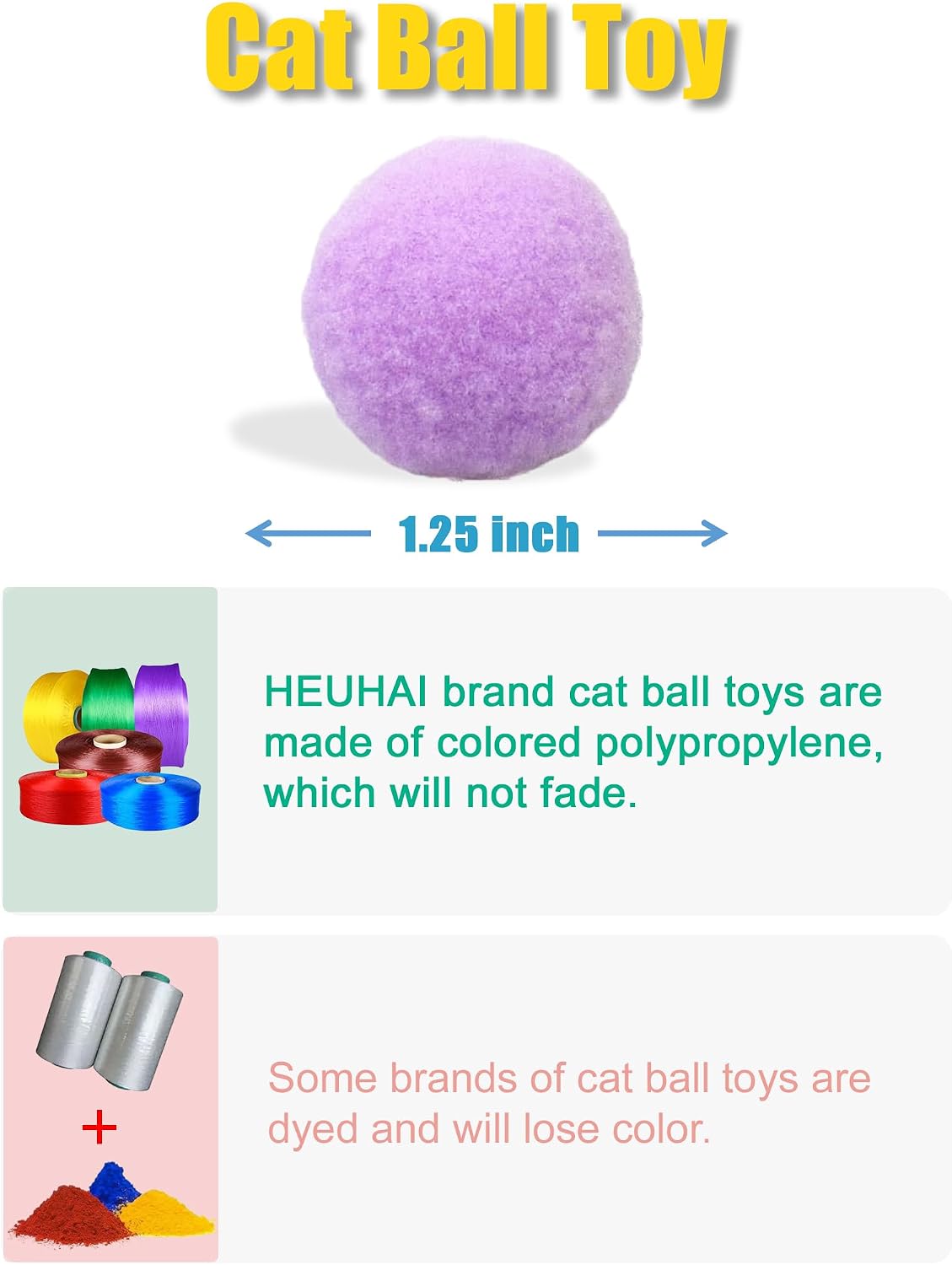 40 Pack Soft Fuzzy Play Balls Indoor Activity Toys for cats - Playtime - image 2