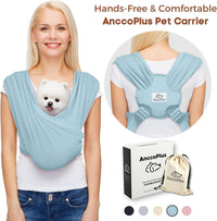 Small Dog Sling Carrier, Hands-Free - Baby Blue / Regular - image 2