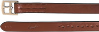 Exion Pre-Stretched Leather Stirrup Leathers for English Saddles | Premium Vegetable-Tanned Non-Stretch Stirrups for Jumping, Dressage & Schooling | 18-Hole Numbered Adjustment & SS Buckles