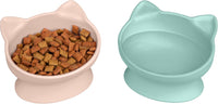 Kitty City Elevated Cat Bowls - Beige & Teal / Small