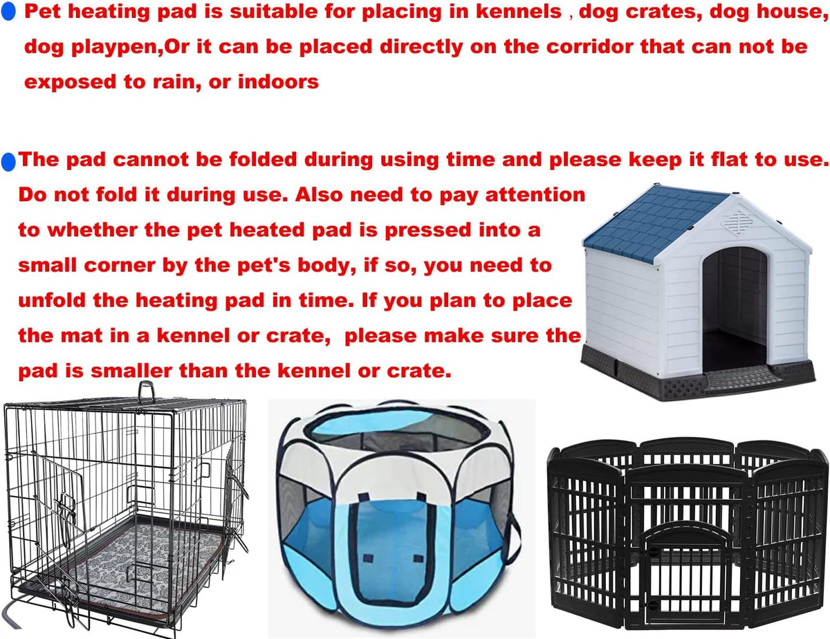 Pet Heating pad Outdoor Small Dog cat Heating pad Heated ped beds - Digital-Printfoot / 34X21 inch - image 4
