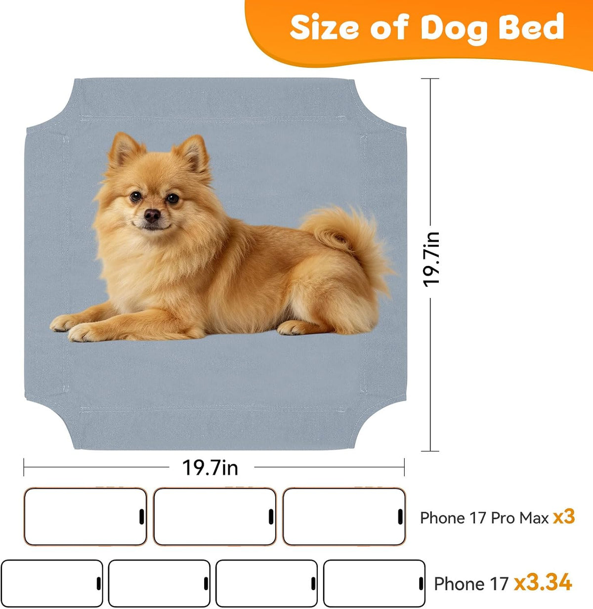 Elevated Dog Bed for Small Dogs, Dog Cooling mat Cot - Grey-M-1 - image 2