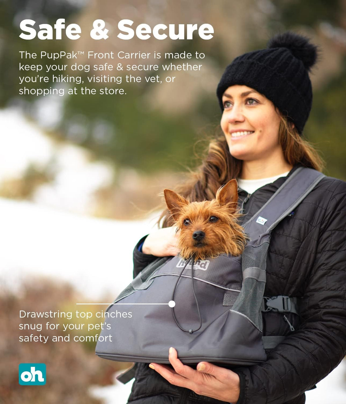 Outward Hound PupPak Dog Front Carrier, 12.5" x 9" x 14" - Grey / 12.0"L x 11.5"W x 7.5"H - image 2