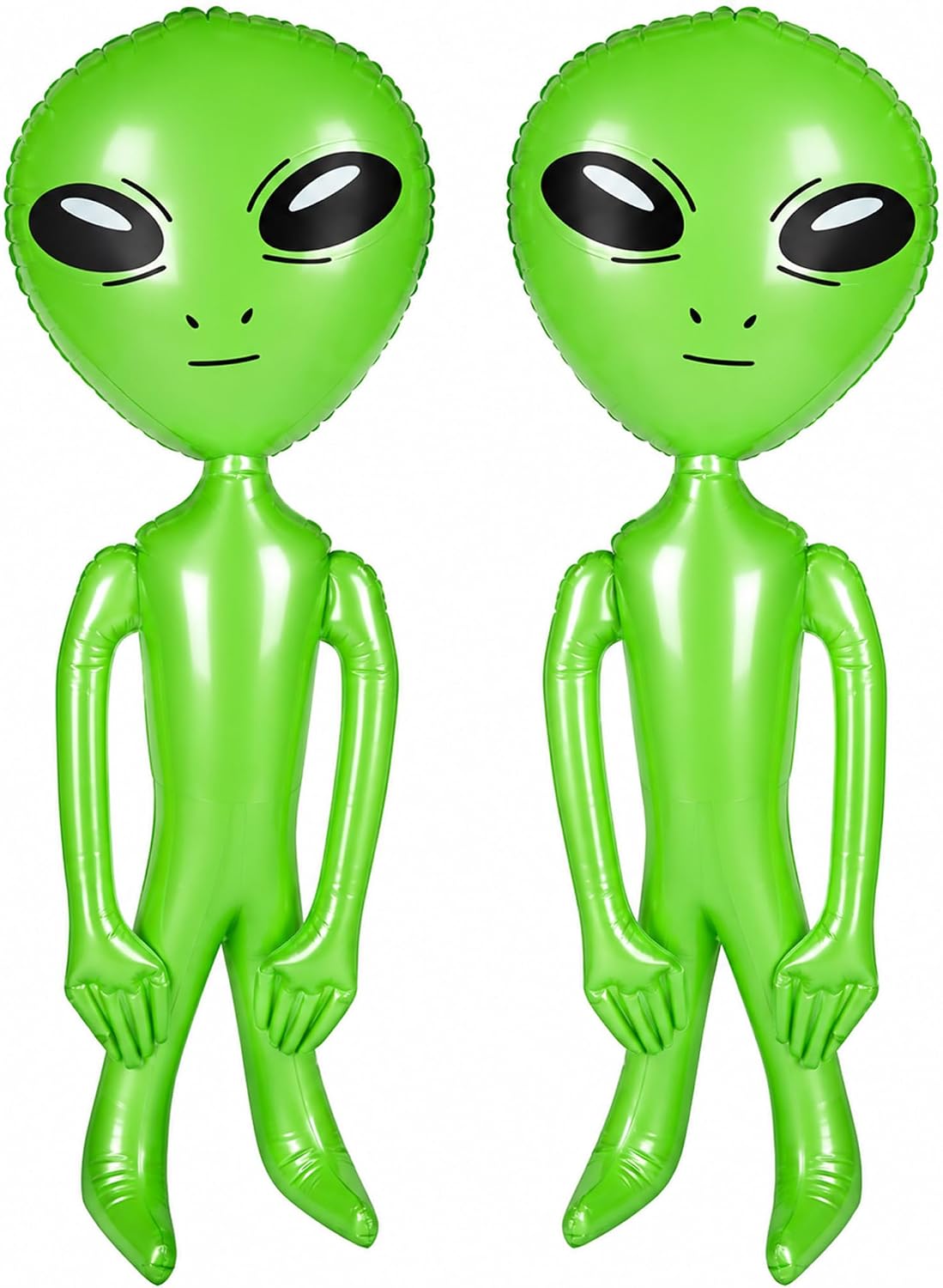 ArtCreativity set of two 34 inch green inflatable alien toys for parties and pools