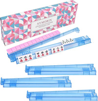 Premium Clear Mahjong Racks with Pushers - Blue