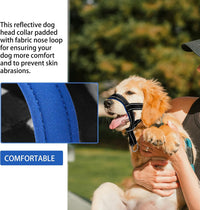 Dog Head Collar, Head Collar with Reflective Strap to Stop Pulling for Small Medium and Large Dogs - M / Red - image 3