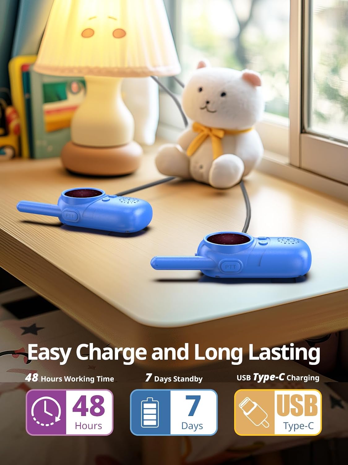 Inspireyes Kids Walkie Talkies - Blue Star / 2 Pack - image 2
