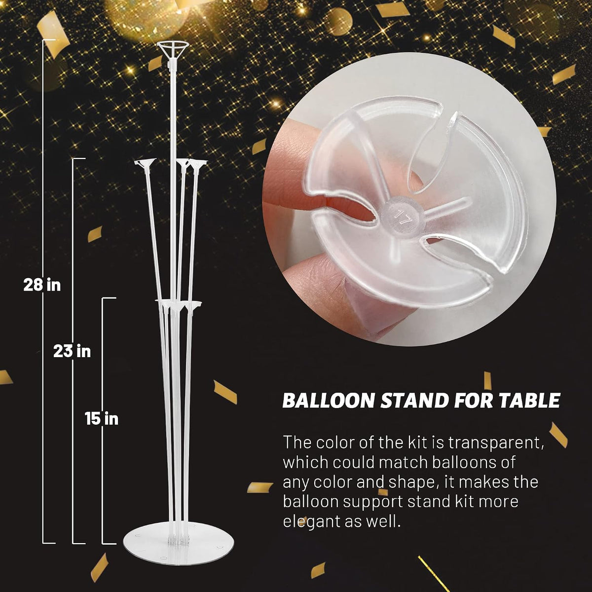 JOYYPOP 4 Sets Balloon Stand Kit For Table - Clear - image 3