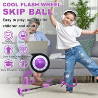 Hewog Skip Ball, Portable Foldable Colorful Flash Wheel Swing Ball, Kids Toys for Girls & Boys - Purple - image 3