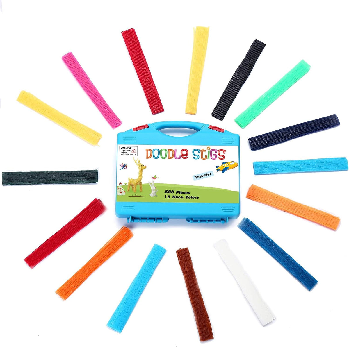 CALPALMY (800 PCS Wax Sticks for Kids, Bendable Wax Yarn Sticks - 6"Wax Sticks (800PCS) / Multicolors/Blue Box - image 2