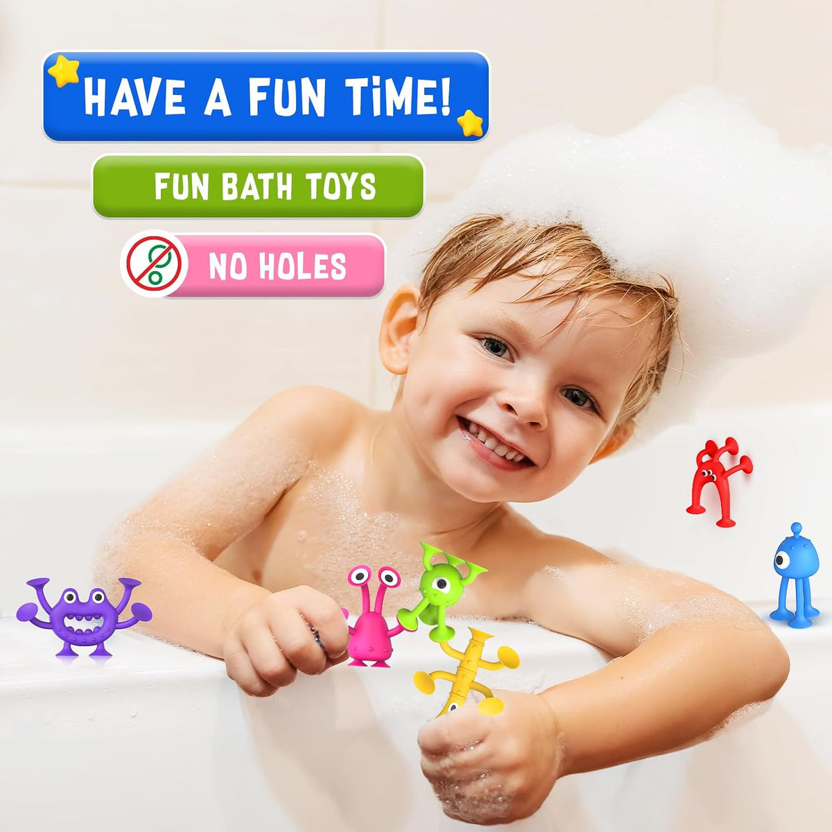Bath Toys Kids Suction Toy: No Hole Bath Toy for Boys Girls – Fun for Kids & Family - Alien / 6 PCS - image 3