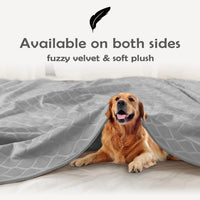 Waterproof Dog Blanket, Soft Reversible Throw for Couch & Bed Protection – Essentials for Dogs - Light Grey+grey / 52x82 Inch (Pack of 1) - image 4