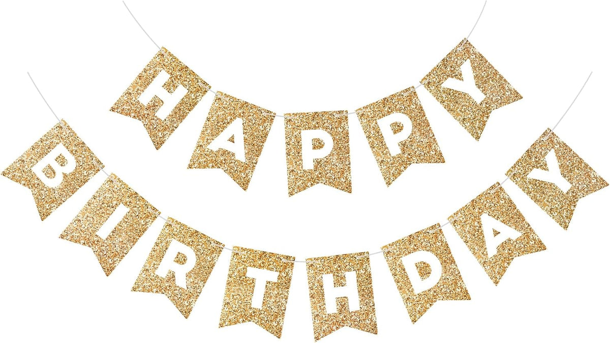 Orange Happy Birthday Banner Birthday Sign for Backdrop Happy - Gold