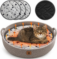 4 Pack Self Warming Cat Bed - Gray / 16'' / Round
