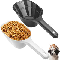 2 PACK Dog Food Scoop,1 Cup Capacity Pet Food Scoop For Dog and Cat – Essentials for Dogs - Black and White