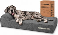 The Dog’s Bed Orthopedic Memory Foam Dog Bed with Headrest XL 6-Inch – Essentials for Dogs - Grey Linen / XXL (54"L x 36"W x 6"Th)