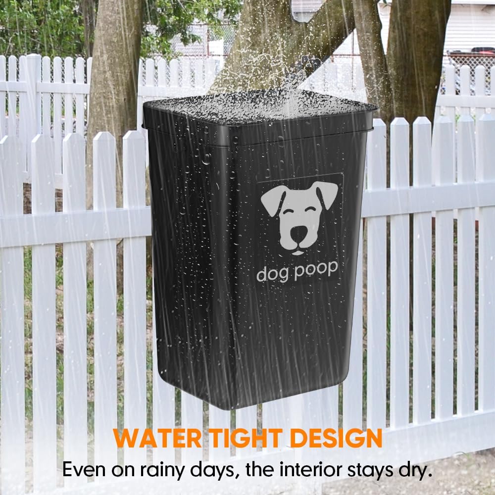 Moryimi Dog Poop Trash Can Outside – Essentials for Dogs - Black - image 2