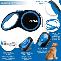 Retractable Dog Leash, 26ft Dog Leash for Small Medium Large Dogs Up to 110lbs, 360° Tangle-Free - 16 ft / Black Blue - image 2
