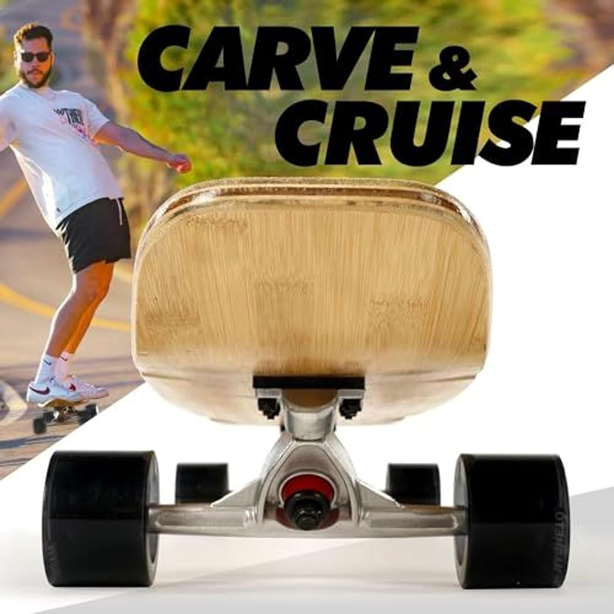 Magneto 44 inch Kicktail Cruiser Longboard Skateboard - Retro Surf - image 2