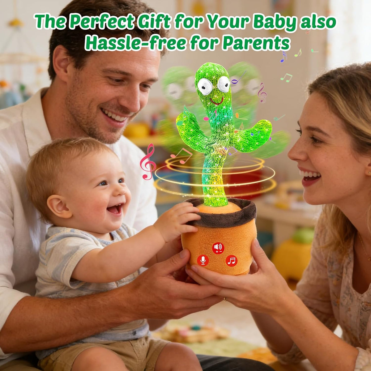 Qularlans Dancing Talking Cactus Toy for Girls Boys Interactive Gifts – Fun for Kids & Family - Non-rechargeable - image 2
