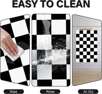 Cat Food Mat, 12"x 20" Cat Dog Mats for Food and Water Bowl - 12"L x 20"W / Black & White - image 2