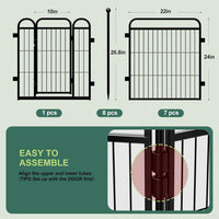 Gardner Pet Dog Playpens, 24" H 16 Panels Dog Pen Outdoor/Indoor Dog Fence Exercise Pen for Small - Black / 8 / 24"H - image 2