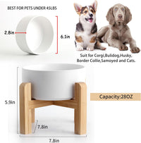 28 OZ Rust Red Elevated/Raised Ceramic Dog Bowl for Small and Medium - White / 3.6 Cups - Medium - image 2