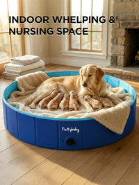 Furrybaby Foldable Dog Pool Non-Slip Hard Bath Tub Indoor Outdoor - 64*12inch / Navy - image 3