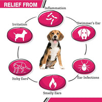 All Natural Ear Flush for Dogs & Cats, Ketoconazole & Chlorhexidine Ear and Vet-Strength Ear wash with a Light Scent (USA) (Ketoconazole & Chlorhexidine Ear Flush, 12 oz)