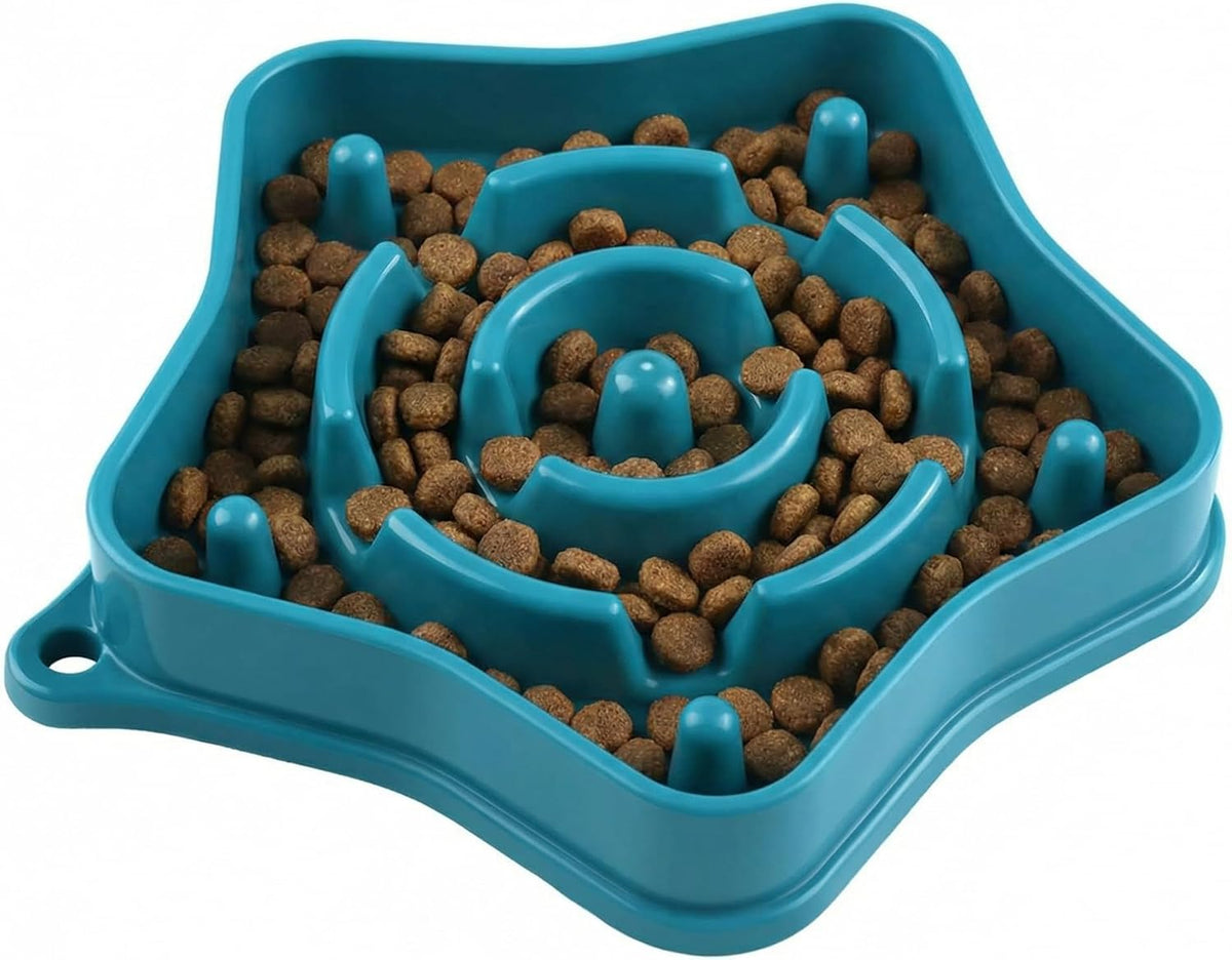 Pet Slow Feeder Bowl for Small Dogs - Turquoise