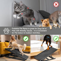 ABORON Dog Ramp,Adjustable Folding Pet Ramp for Bed,Couch,SUV - High Traction Portable Rubber Paw Ramps,Great for Small & Large Old Dogs & Cats, Supports up to 200 lbs,39.3''Long