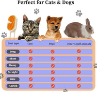 4-in1 Cat Steam Brush for Shedding & Grooming, Spray Hair Removal Comb with 2 Waterless Shampoo, Cat and Dog Brush for Shedding, Pet Grooming Comb Hair Removal Tool for Cats and Dogs